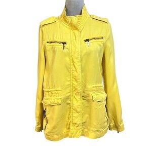 For The Republic Jacket Women’s Yellow Moto Utility Military S Zip Front Fall